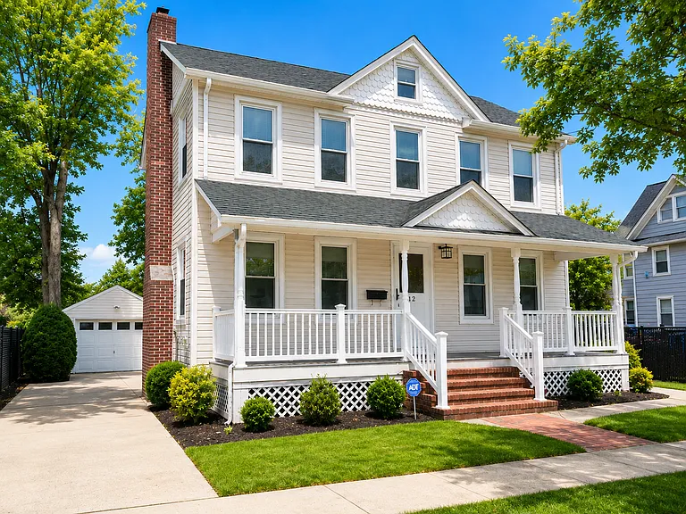 Front porch and private driveway for parking