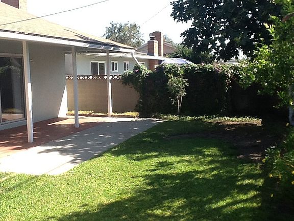 Patio cover in backyard