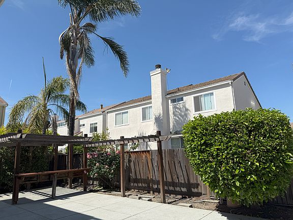 Backyard with arbor