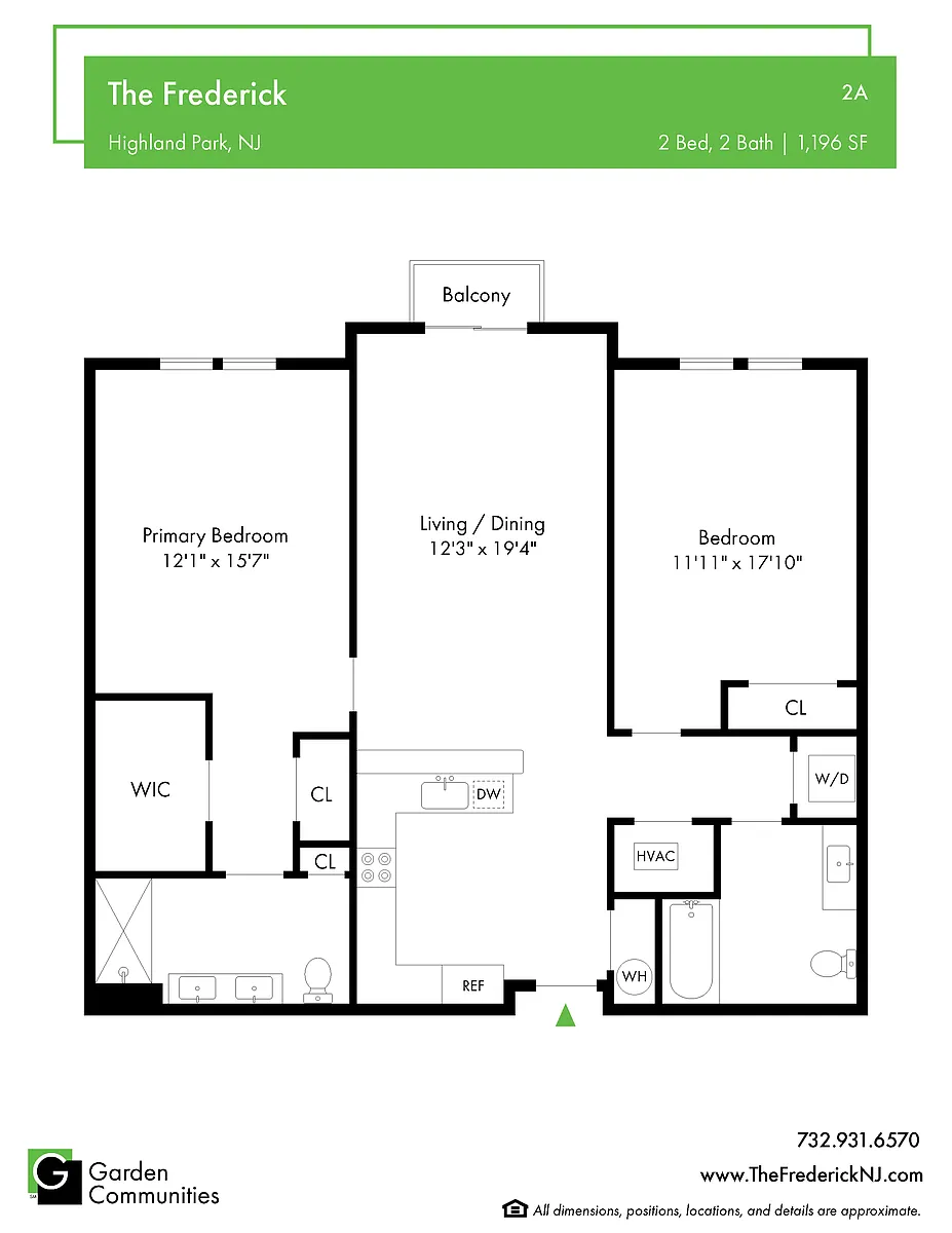 Floor plan $2.96/sq.ft. - 2A