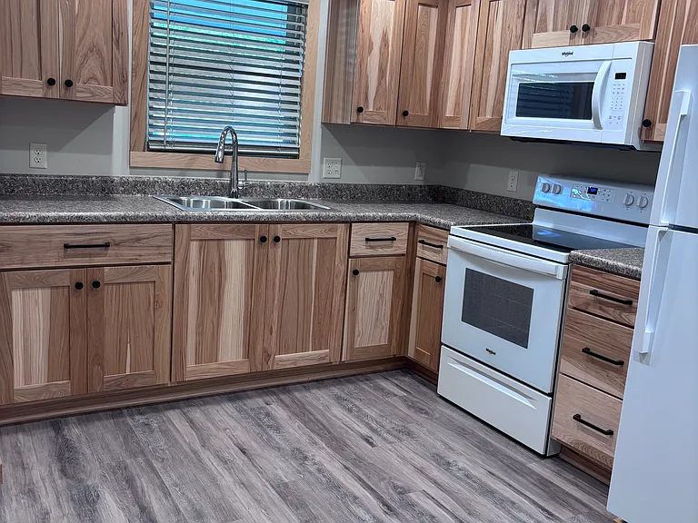 Brightly lit kitchen