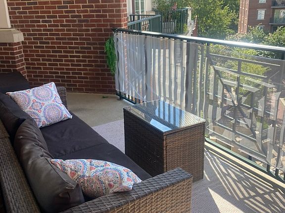 Balcony with twin seat couch