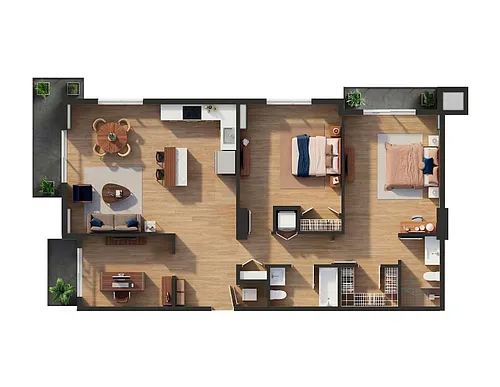Floor plan 2x2 Den