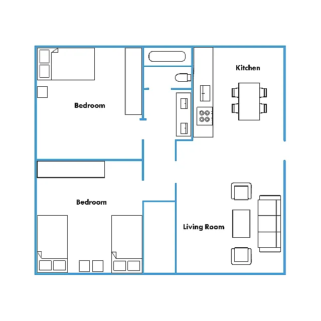 Floor plan EP 1BD/1BA