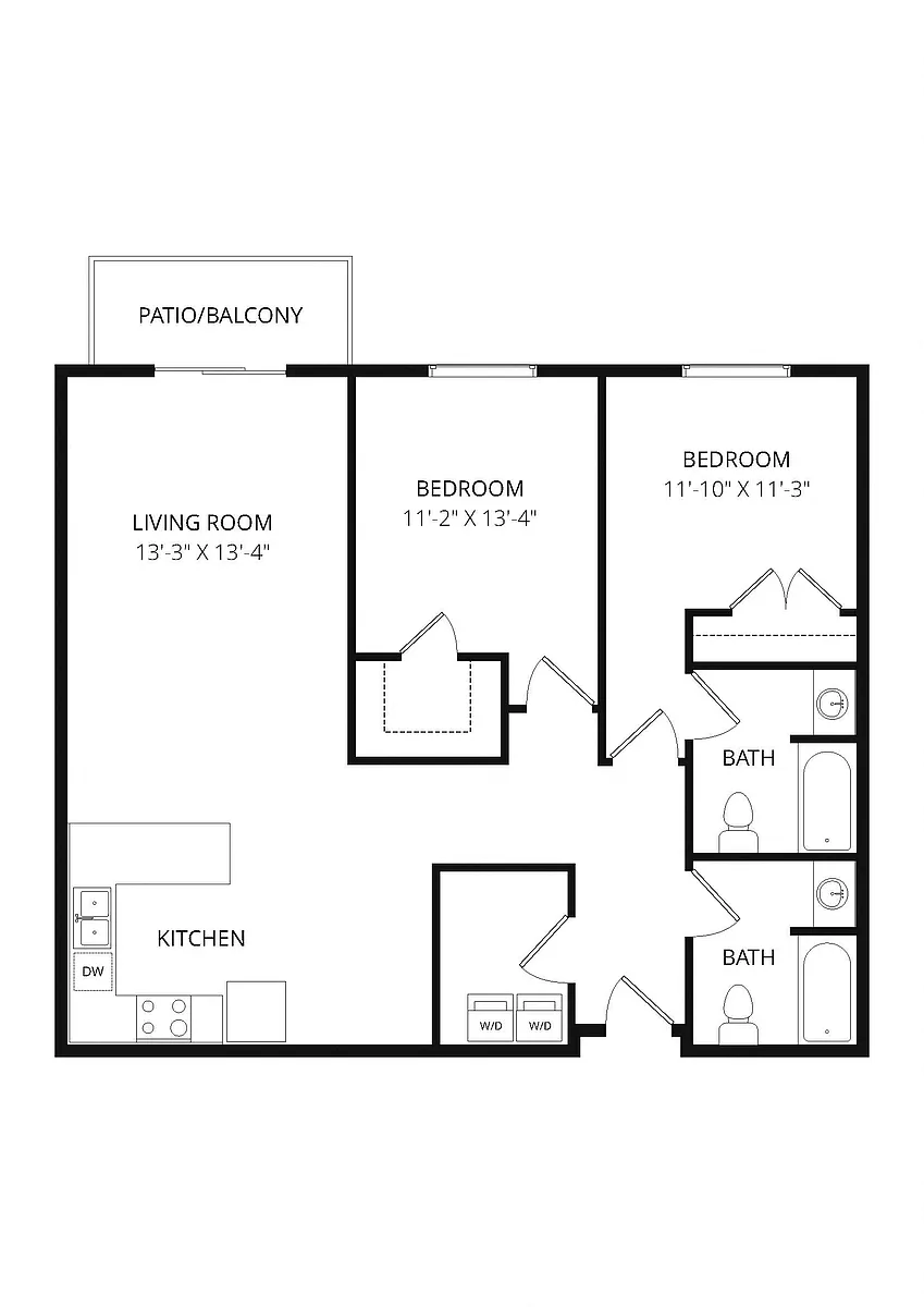 Floor plan 2x2 Adams