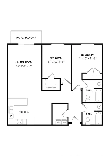 Floor plan 2x2 Adams