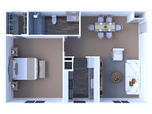 Floor plan Buttonwood Street 1 Bedroom/1 Bathroom
