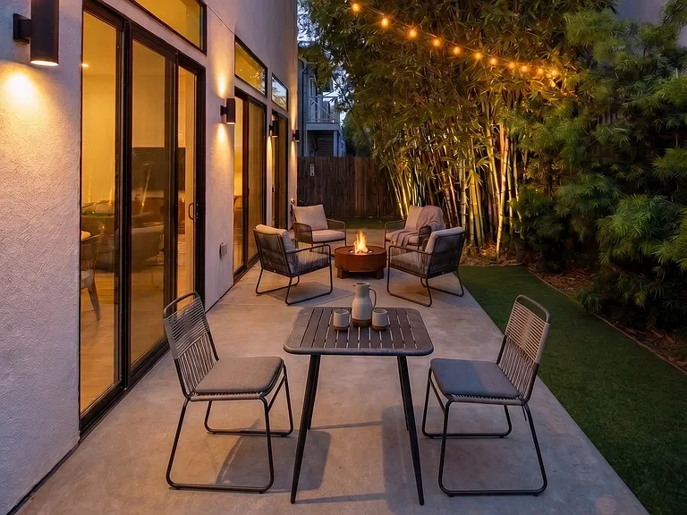 Private Backyard with patio and gas line for BBQ or firepit