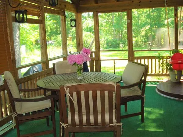 Enclosed porch.