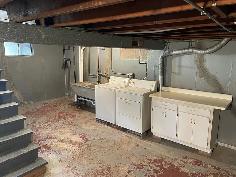 Basement- Slop Sink, Washer & Dryer