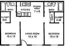 Floor plan Renovated 2x2