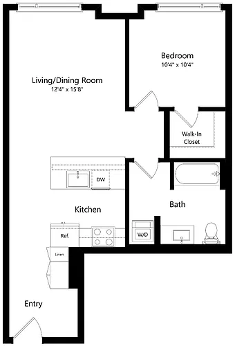 Floor plan One Bedroom A13