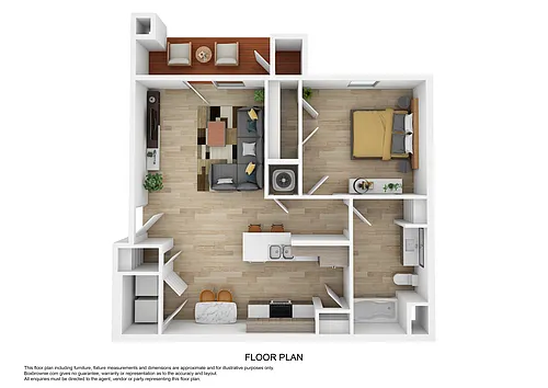 Floor plan The Hillside 1 Bedroom - C