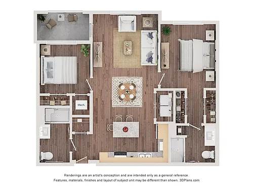 Floor plan 2AA (Wheelchair Accessible)