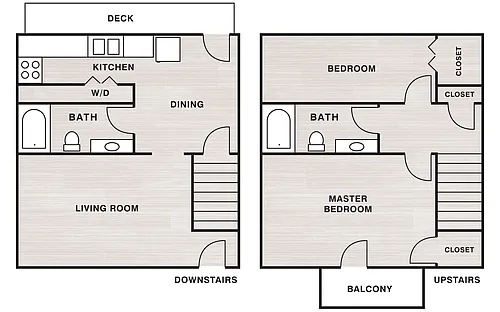 Floor plan 2 Bedroom, 2 Bath