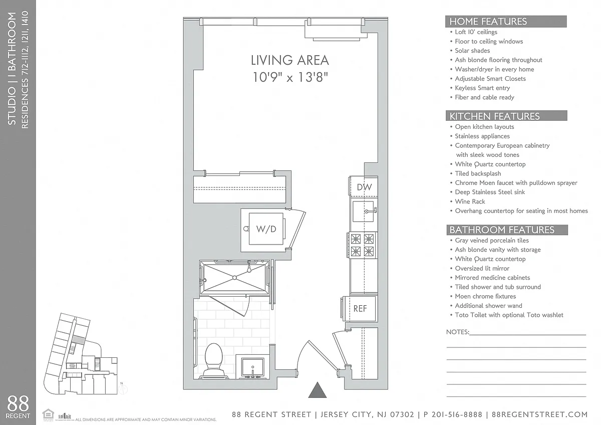 Floor plan 88 Regent - Studio S1d