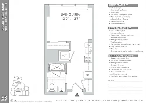 Floor plan 88 Regent - Studio S1d