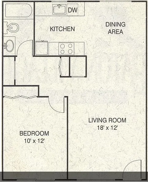 Floor plan 1 Bed 1 Bath