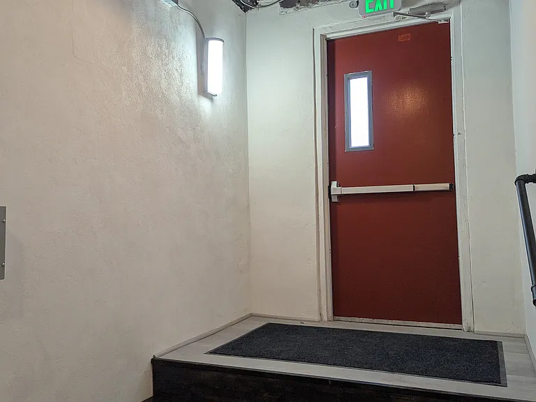 Rear exit hallway with security door