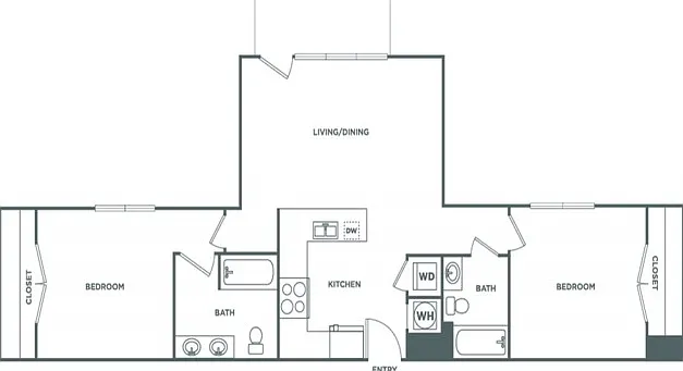 Two Bedroom Two Bath (1049 SF) Two Bedroom Two Bath (1049 SF)
