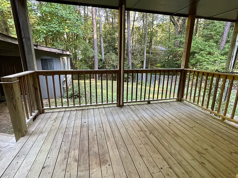 View of the spacious front deck.