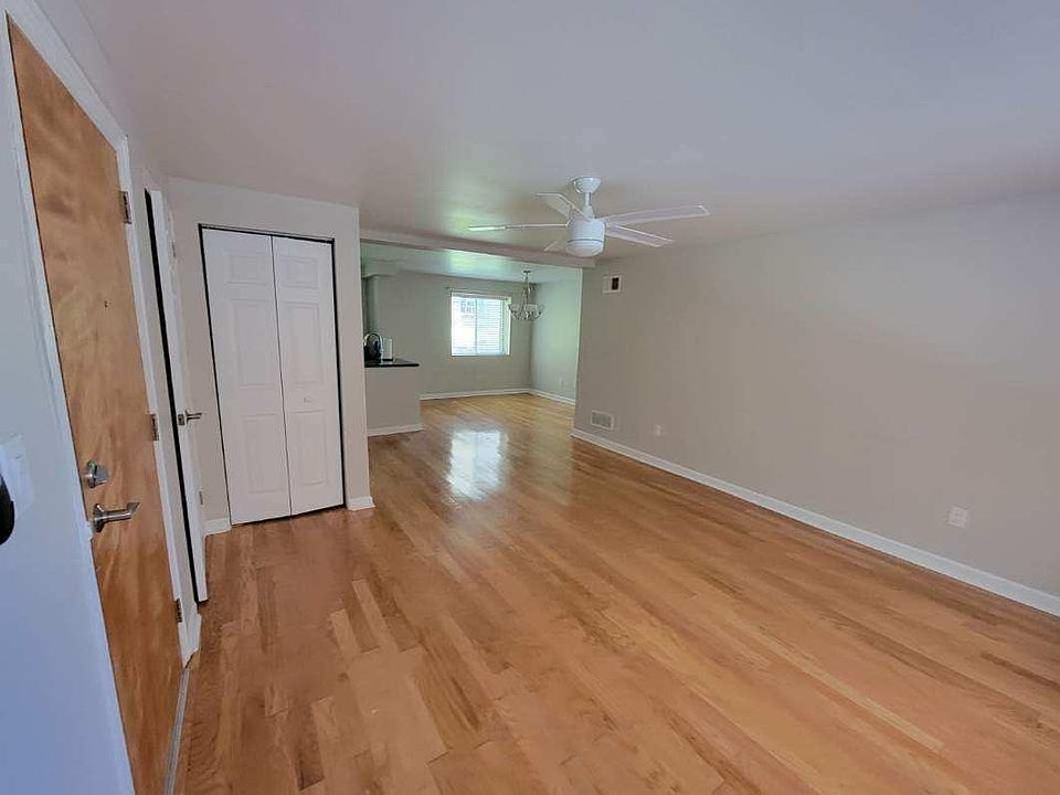 Living Room with Closet and Dining Room View