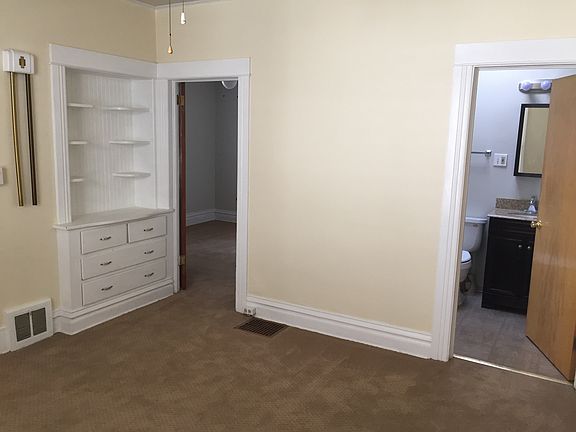 Dining room leading into the bathroom and bedroom