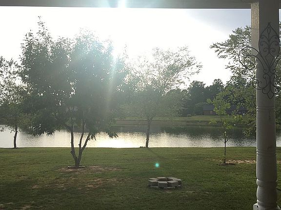 View of lake in back yard