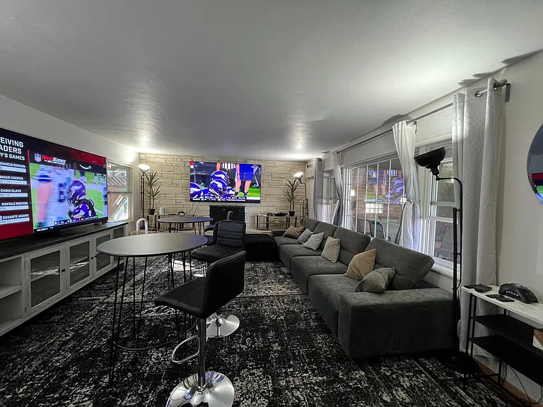 Family/Living Room set up for sports or movie viewing or gaming