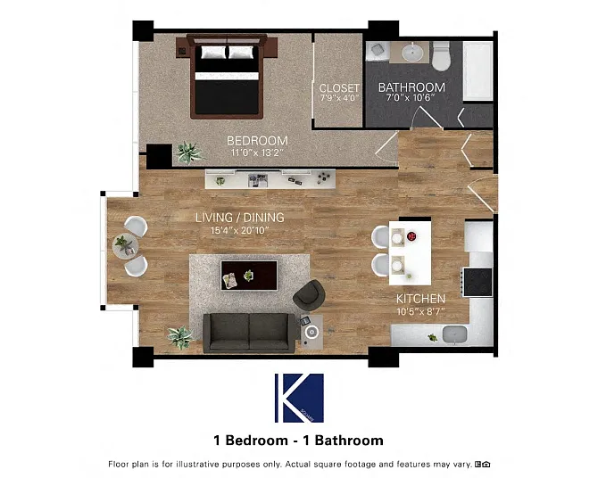 Floor plan 1 Bedroom