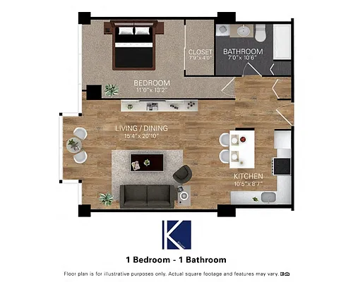 Floor plan 1 Bedroom