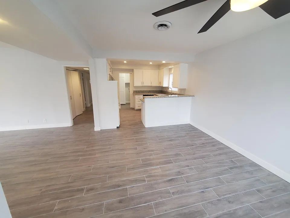 Dining room and kitchen.