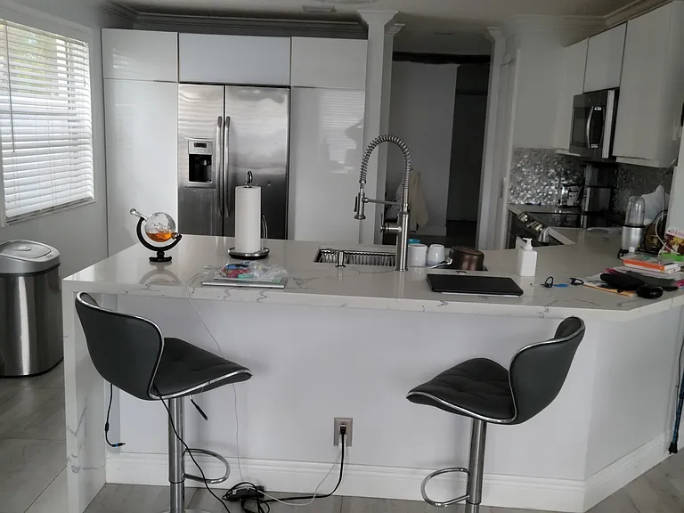 Kitchen Counter with Waterfall