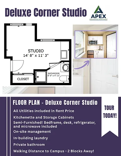 Floor plan Deluxe Corner Studio