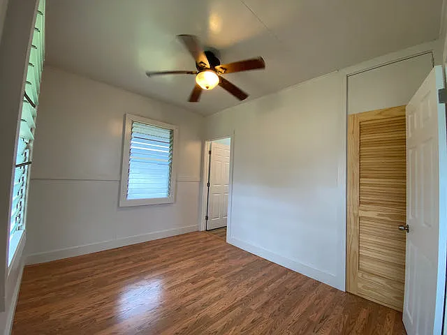 Primary suite with closet and private bathroom with full size shower