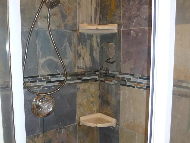 Custom slate shower in master bath!