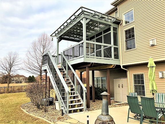 Stairs leading down to patio