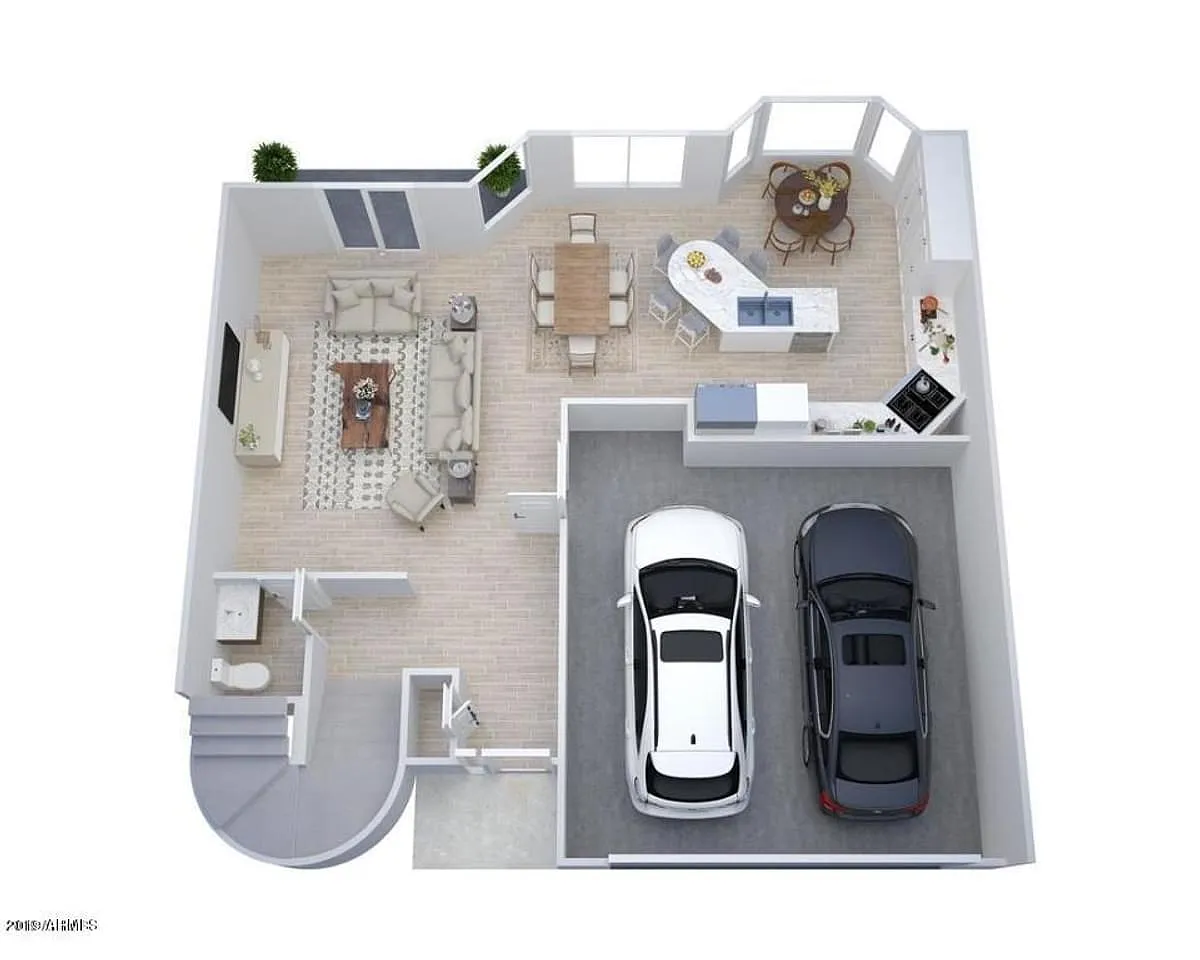 Floor plan 3 beds 2 and Half Bath
