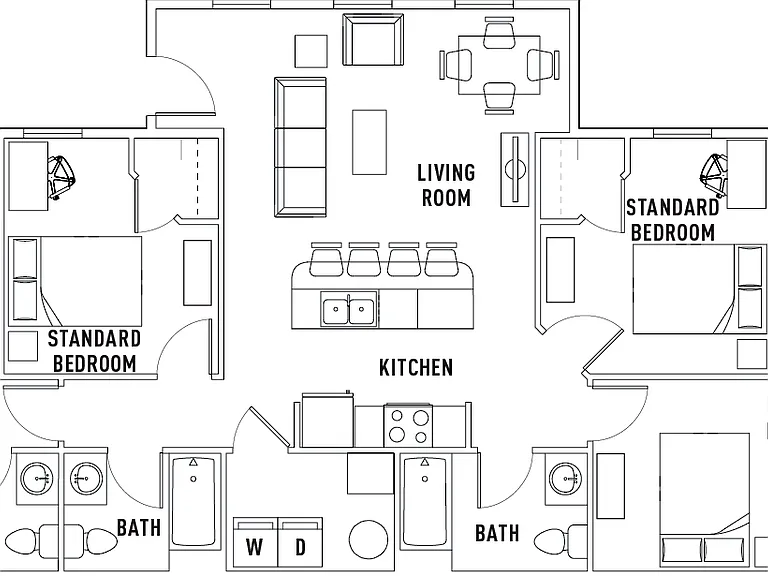 The Province Greensboro 4x4C Floor Plan The Province Greensboro 4x4C Floor Plan