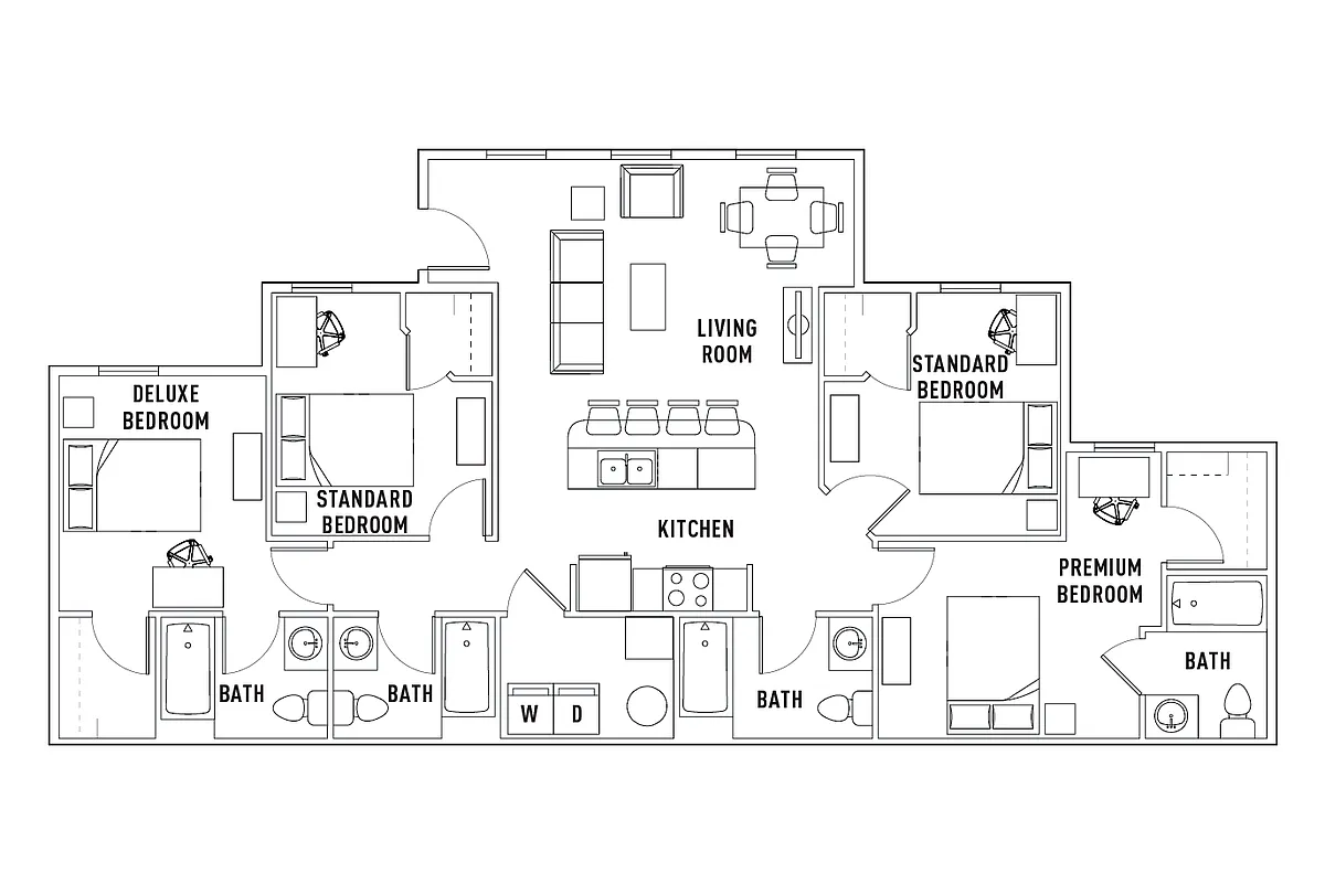 Floor plan 4 Bed x 4 Bath C