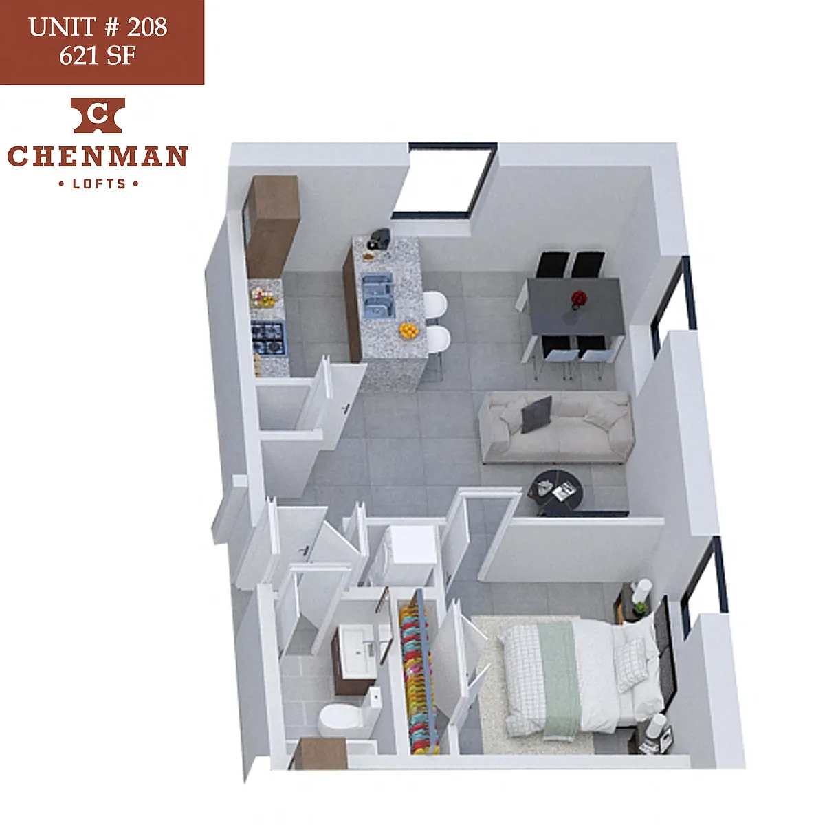 Floor plan Chenman Lofts 208