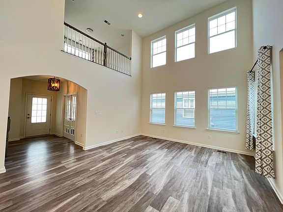 Two story living room