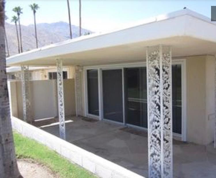 Back patio overlooking community pool