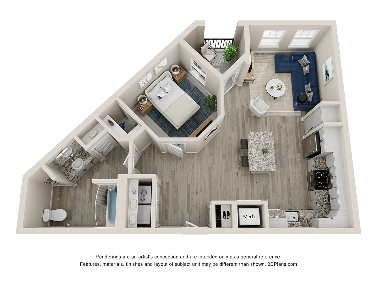 Floor plan The Harbor | 1 Bed | 1 Bath