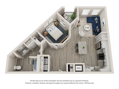 Floor plan The Harbor | 1 Bed | 1 Bath