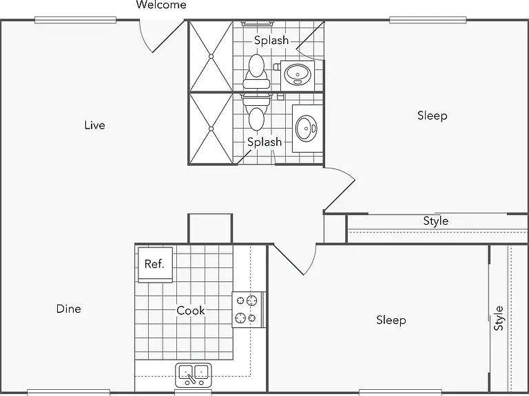 Nautilus | 2-Bedroom Floorplan Nautilus | 2-Bedroom Floorplan