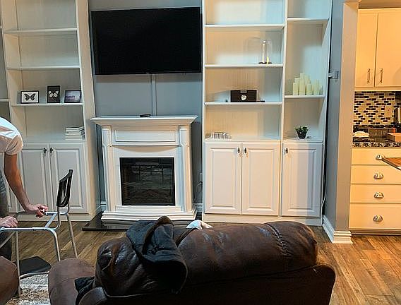 Living room, fireplace