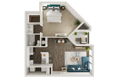 Floor plan The Lenox 1x1