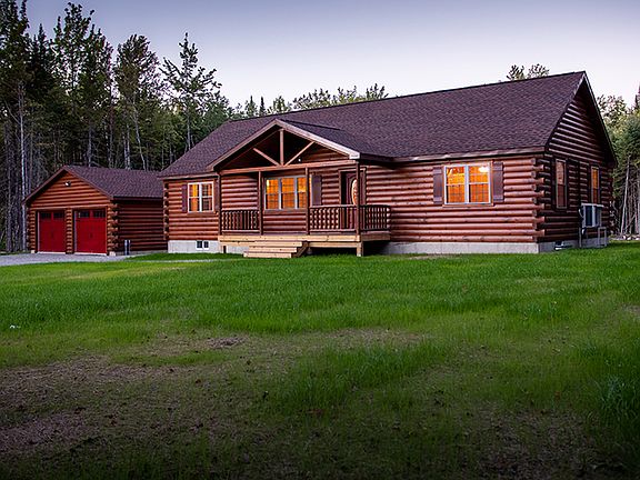 Completed sided of log home