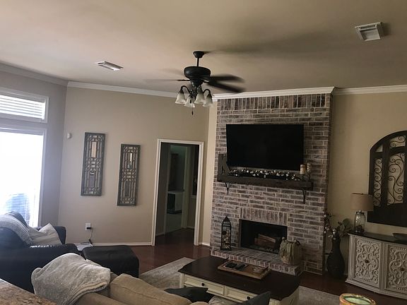 Custom brick fireplace 